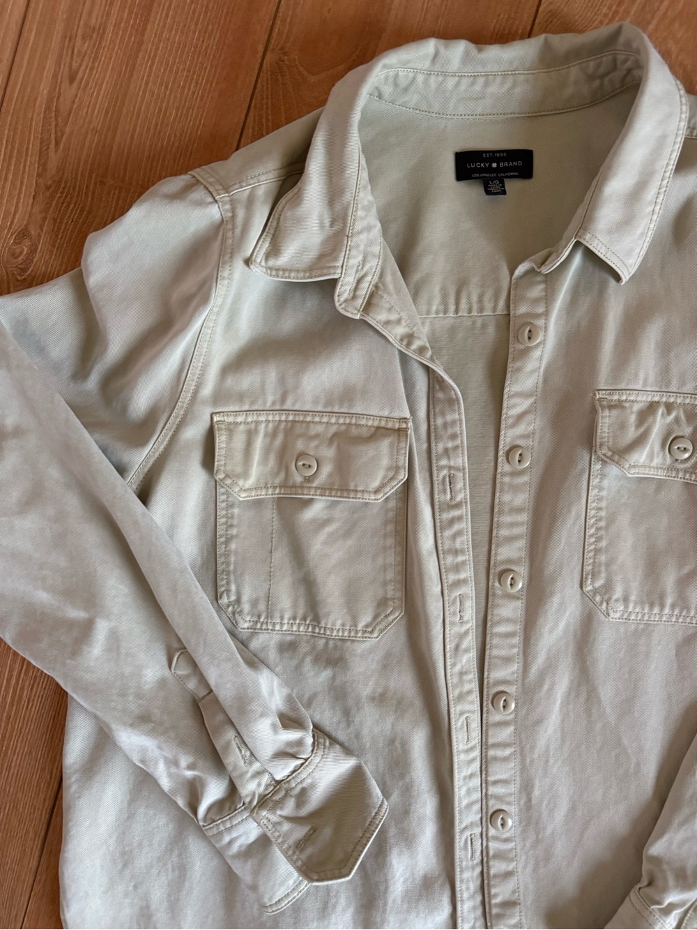 Lucky Brand Lightweight Button-Front Jacket - Light Beige